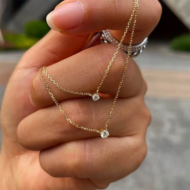Gold-Plated Zircon Necklace