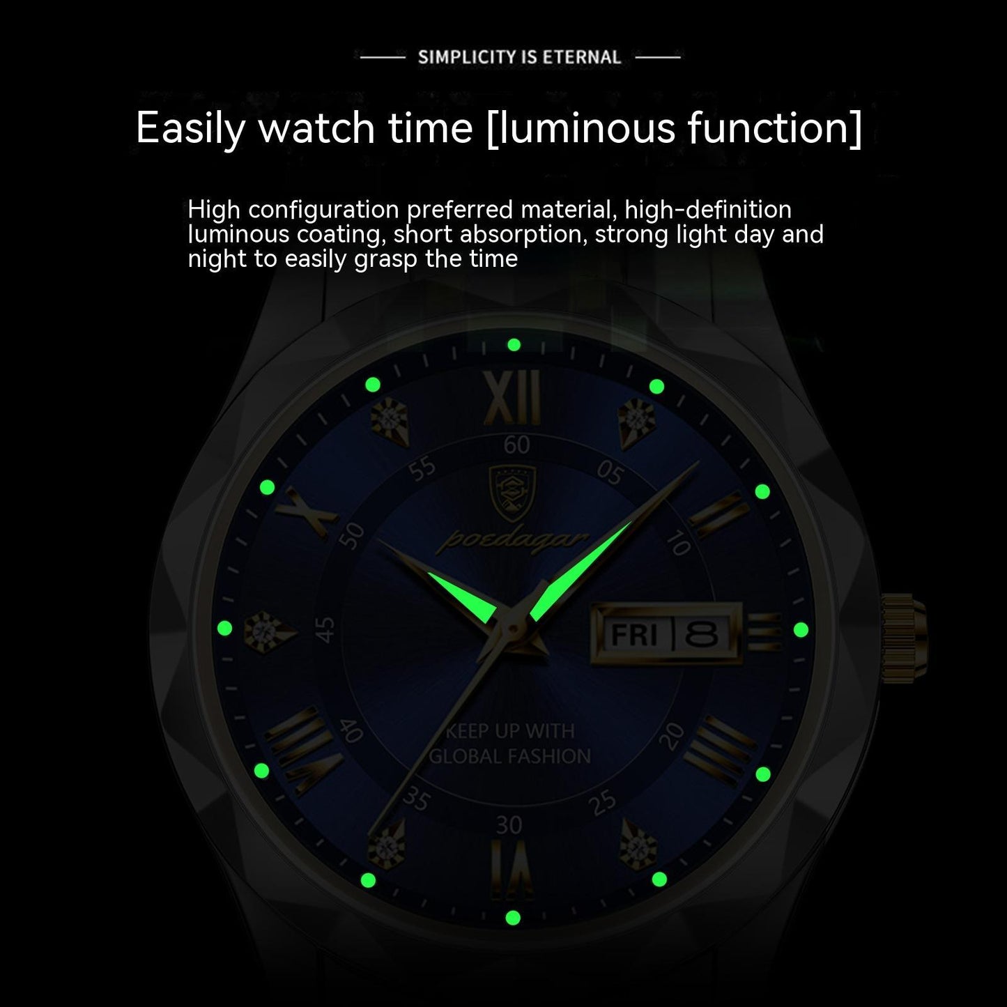 Luminous Dual Calendar Watch